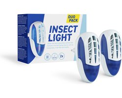 Venecon Goods - Insectenlamp - Duoverpakking - Stopcontact - Verbrand Muggen en Insecten - Inclusief Reinigingsborstel