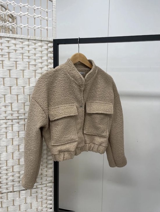 Bomberjack Teddy - Donker beige - One size