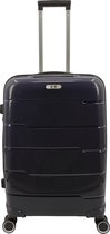 SB Travelbags 'Expandable' bagage koffer 65cm 4 dubbele wielen trolley - Donker Blauw