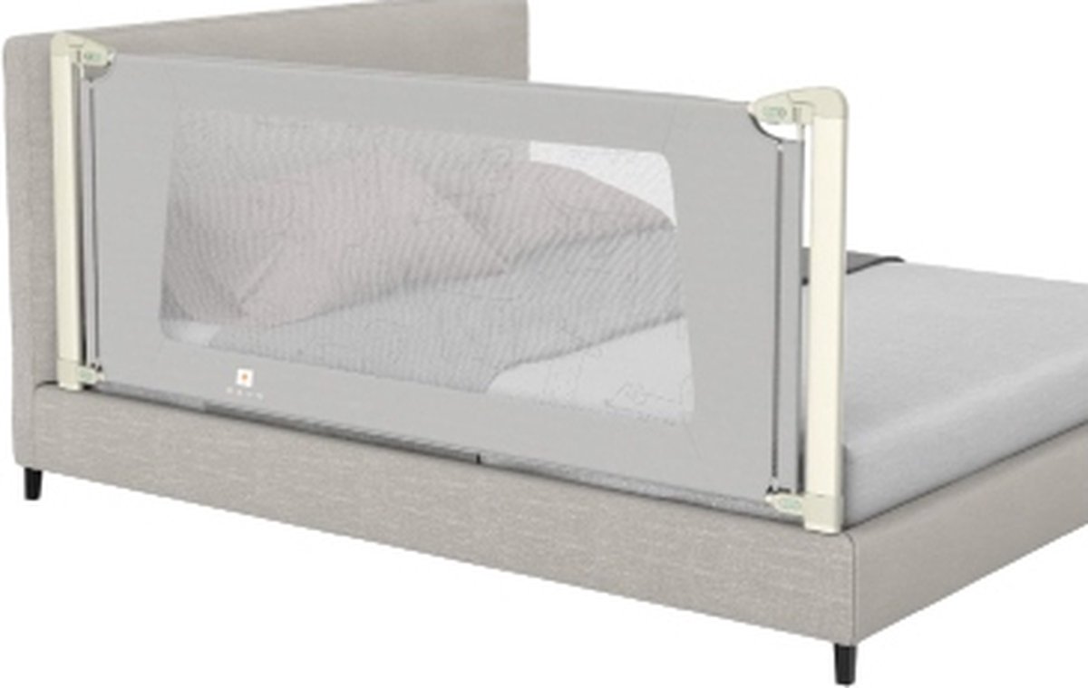 Image of 200 cm Bedreling- valbescherming, bedhekje beschermer voor peuters, veiligheidsnet met verstelbare hoogte, verticaal opheffen en dubbele veiligheidssluiting, baby bedhek voor tweepersoons-, volledig- en queensize matrassen (200cm)