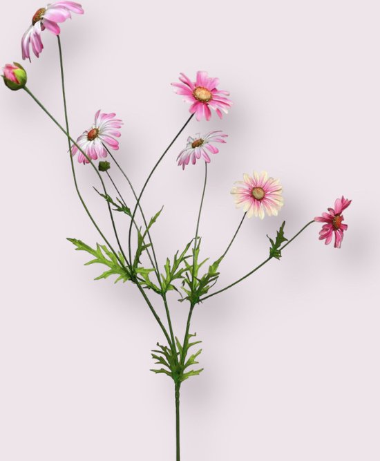 Zijden kunstbloem Margriet | Roze | 92 centimeter | bol
