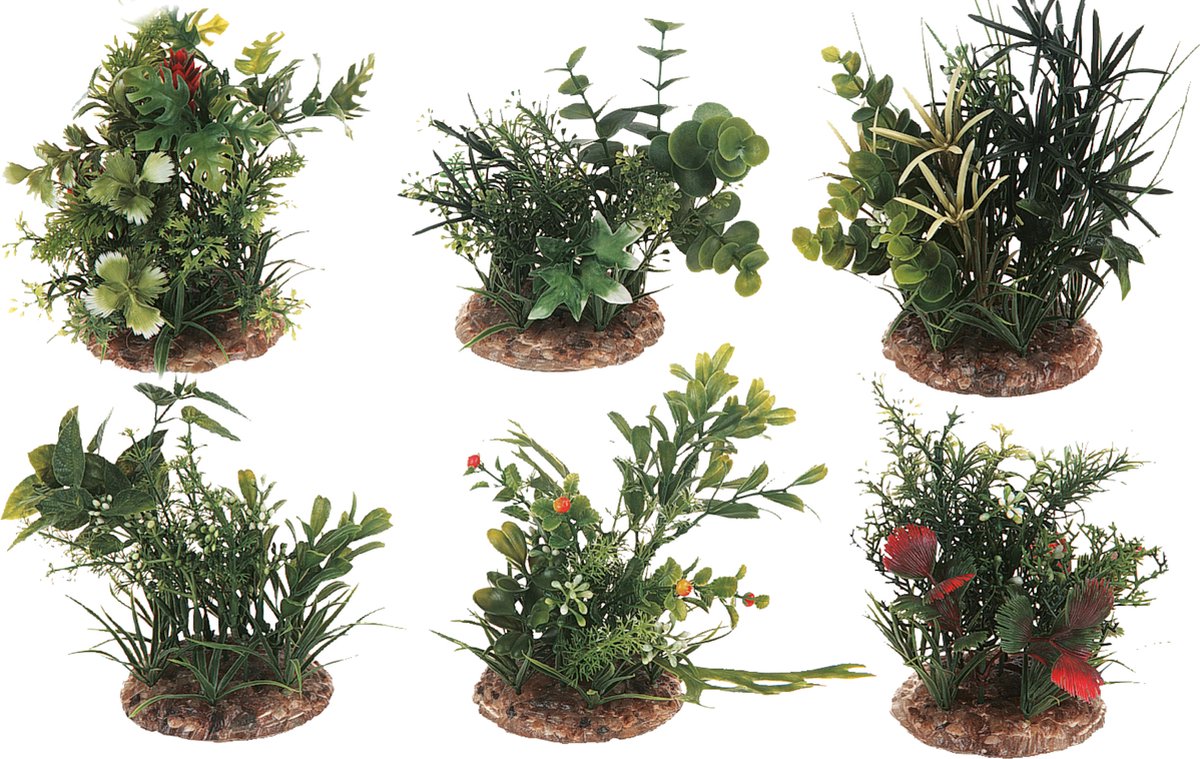 Flamingo - Aquarium plant plastic decoratie - Willekeurig - 15 x 15 x 15 cm