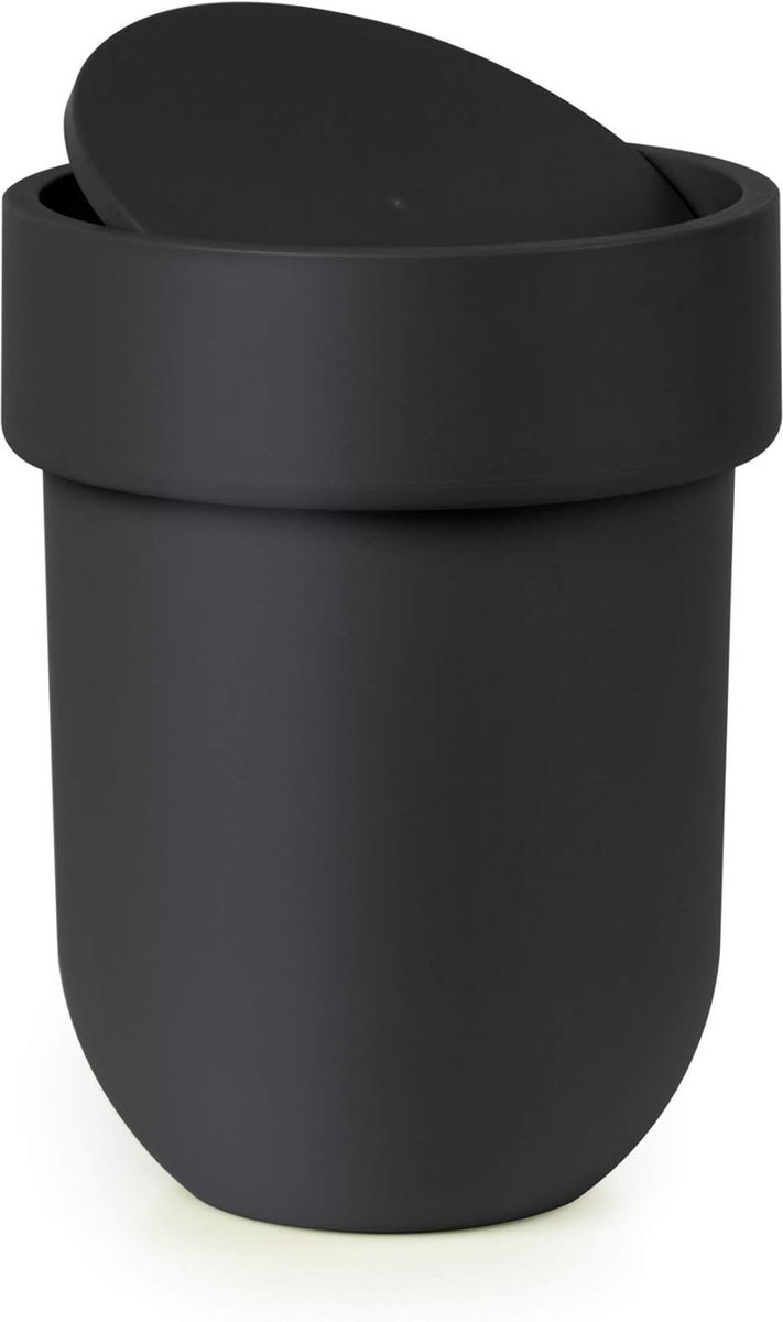 ouch afvalbak met deksel, 6 liter, Zwart