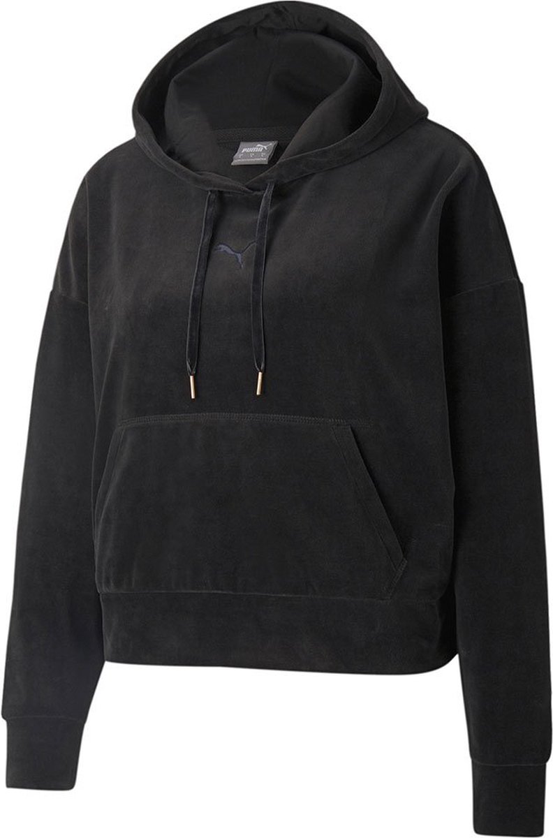 Puma Her Velour Hoodie S Vrouw Zwart