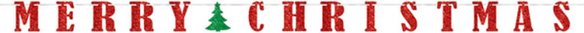 AMSCAN - Merry Christmas slinger - Decoratie > Muur-, deur- en raamdecoratie