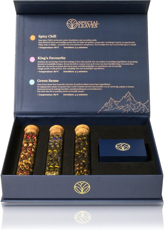 Luxe Thee Pakket - 3 Smaken Verse Thee - Moederdag Cadeautje - Losse Thee - Geschenkdoos - Geschenkset - Power of Aroma