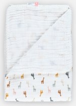 75x100 cm deken met giraffenpatroon, BIO mousseline