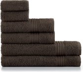 Handdoekenset - bruin donkerbruin / 2 badhanddoeken 70x140 + 2 handdoeken 50x90 + 2 gastendoekjes 30x50-100% katoen, badstof, zacht en absorberend - 6-delig