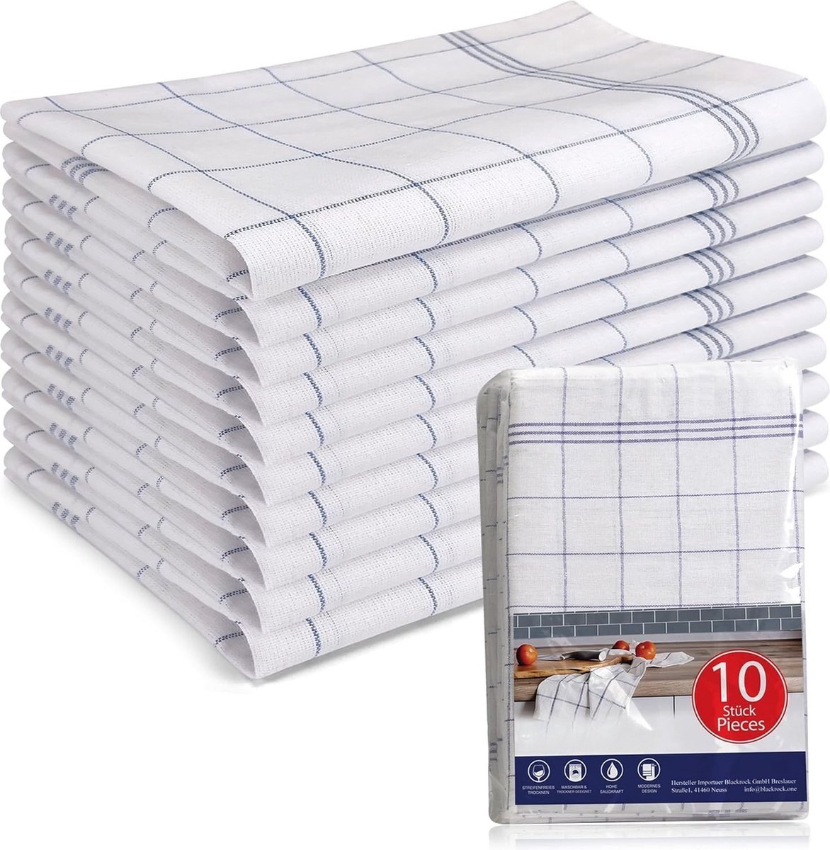 Torchon De Cuisine Winkler 100% Coton - 48x72 Cm, écru, Motif Shadoks, Pour Vaisselle Et Nettoyage - 3