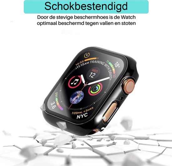 MY PROTECT® Apple Watch 1/2/3 42mm Coque de protection & Protecteur d'écran en 1 - Apple Watch Case - Protection iWatch - Zwart brillant