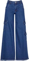 Urban Classics - Pantalon large en Denim cargo taille moyenne - Taille, 32 pouces - Blauw