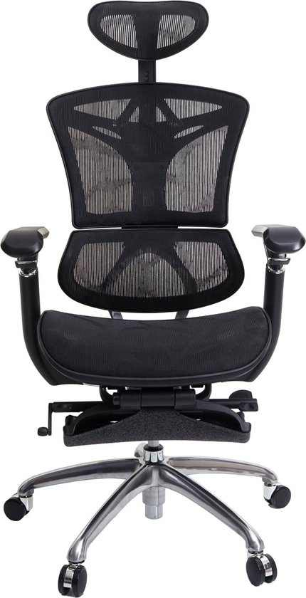 Cosmo Casa Kantoorstoel - Bureaustoel draaistoel - Ergonomisch - Lendensteun - voetensteun - 3D - verstelbare armleuningen - Zwart