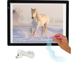 foto van Crafts&Co Lightpad A4 - Oplaadbaar & Draadloos - Diamond Painting - Tekenbord - Lichtplaat - Zwart
