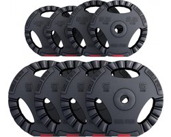 Gorilla Sports Halterschijven Set - Bundel - 27,5 kg - Gripper Kunststof - 30 mm