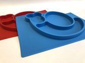 2x 3D Placemat |Motief Slak |Kleur Rood Blauw |By TOOBS |Anti-slip |Kinderplacemat |Eetgerei |Silicone BPA vrije placemats 2 stuks