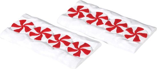 Lemax - Candy Cane Lane -  Straight -  Set Of 2 - Kersthuisjes & Kerstdorpen