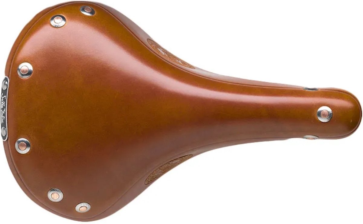Selle Monte Grappa Italia Zadel Italia V3 Vintage Epoca leder honingbruin AM