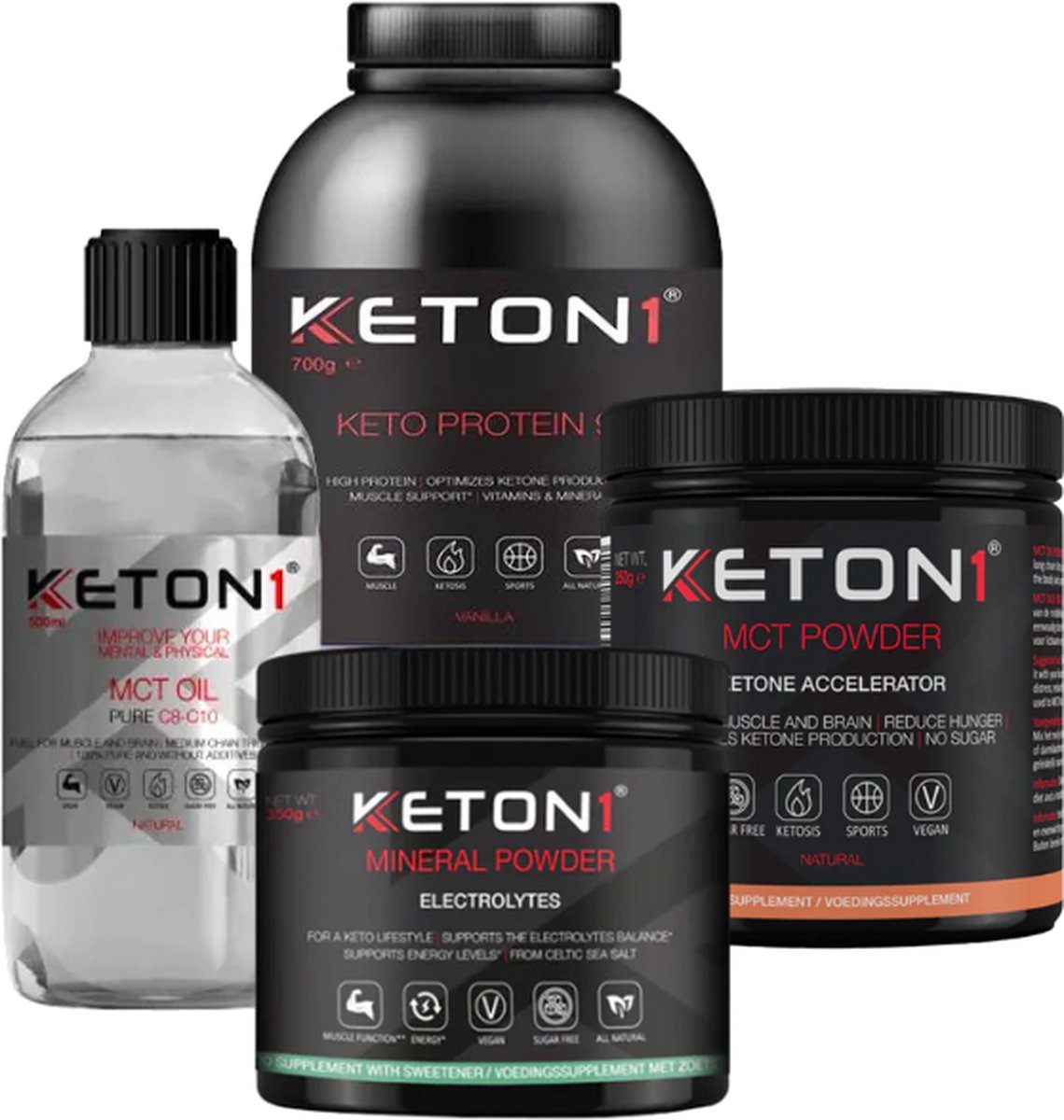 Goedkoopste Keton1 | Keto Sport Bundel | Voordeelpakket | 4 x Keton1 sport producten