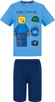 LEGO Pyjama met korte mouw - blauw - Maat 104