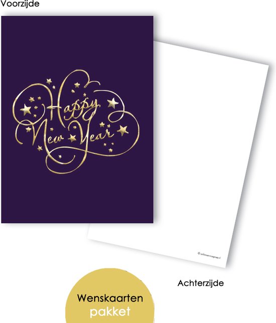 18 Stuks Gelukkig Nieuwjaar Kaarten Met Enveloppen En Stickers – 9 Verschillende Designs, Glitter Vuurwerk, 10x15 Cm – Perfect Voor Nieuwjaars- En Kerstwensen