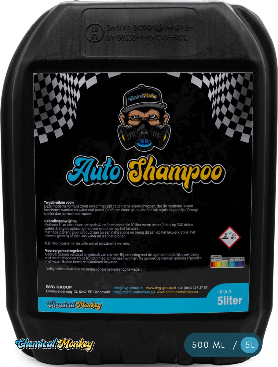 Chemical Monkey Auto shampoo - 5L - Professionele voertuigshampoo voor verwijderen van hardnekkige verontreinigingen