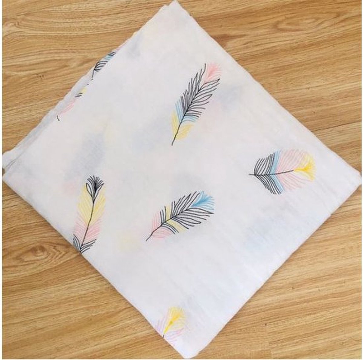 Goedkoopste Swaddle XL hydrofiele doek 120x120 cm - katoen -Keurrijke veren