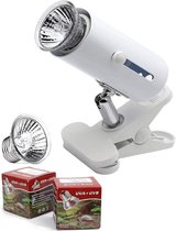 UniEgg® Warmtelamp reptielen incl. aan//uit bediening wit - E27 UVA + UVB Hot Spot lamp + 25W en 50W lampen