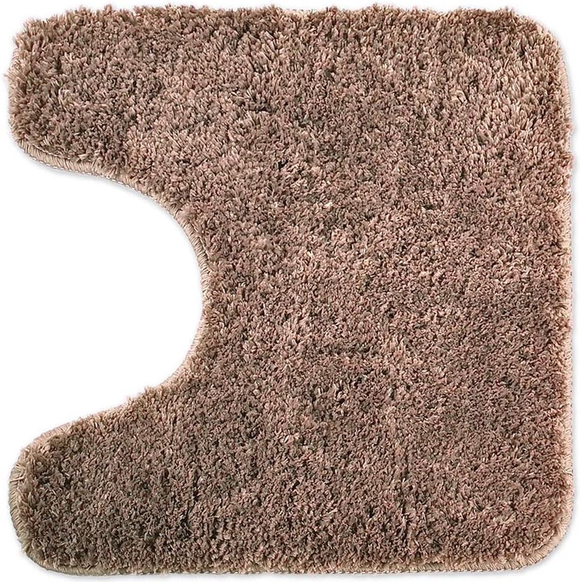 Badkamer Tapijt Bruin - Badmat kan gecombineerd worden tot een set - Antislip & Maschinewasbaar - Toiletmat 45x45cm MET WC-Uitsparing