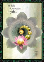 Amber Lotus - Rumi - wenskaart - Unfold your own myth