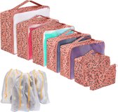 Belle Vous Pakket van 10 Roze Verpakking Kubussen/Zakken voor Reizen - Organizer Zakken Set voor Koffers/Bagage Verpakking - Compressie Opslag Zakken voor Kleding, Toiletspullen & Reis Essentials