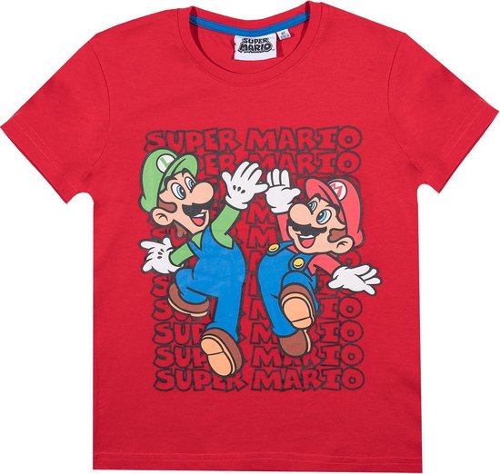 Super-Mario-Bros-T-shirt-met-korte-mouw-rood-maat-134 | bol.com