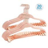 Cintres en velours - ACAZA - Set de 20 Cintres - Antidérapants - avec Crochet rotatif et épingles à pantalons - Gain de place - Rose