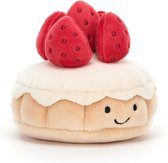 Knuffel - Aardbeientaart - Pluche - Valentijn -Valentijnsdag - Dessert - Zoet - Speelgoed - Vrolijk - Kinderen - Baby - Fruit - Cadeau - Decoratie - Teedz