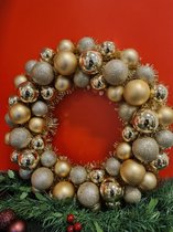 LBM - kerstballen krans - goud - 40cm