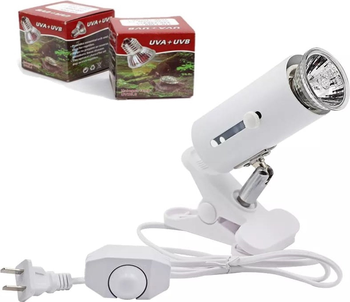 UniEgg® Warmtelamp reptielen incl. dimfunctie wit - E27 UVA + UVB Hot Spot lamp + 25W en 50W lampen - UNIEGG Systems™