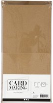 Cartes et enveloppes, format carte 15x15 cm, format enveloppe 16x16 cm, 50 jeux, naturel