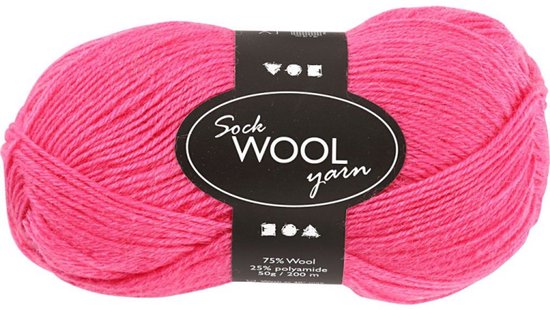 Fil chaussette L: 200 m rose 50gr