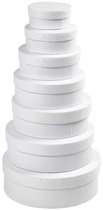 Set de boîtes rondes, plus grand diam : 21 cm, 7 assorties