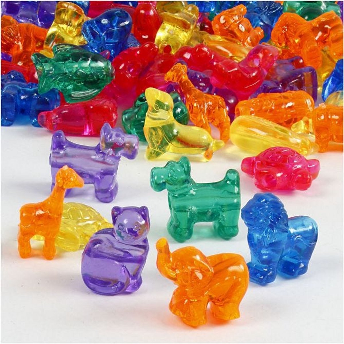 Creativ Company Plastic Kralen Figuren 25 mm Multi ca 220 stuks