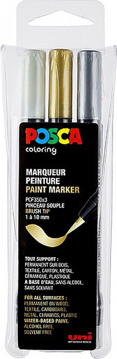 Posca Ensemble de marqueurs de pinceau noir / blanc - PCF-350 - Suitup -  Art Supplies