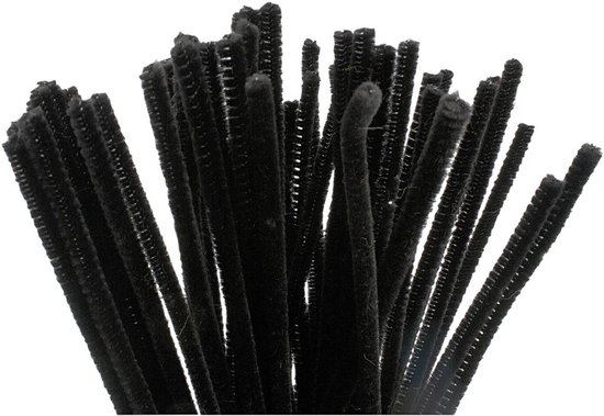 Fil Creotime Chenille 50 Pièces 30 Cm 6 Mm Noir