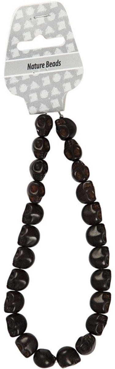 Creativ Company Howlite Kralen Doodshoofden 12 mm Zwart 32 stuks