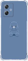 Siliconen Back Cover Geschikt voor Motorola Moto G54 Telefoonhoesje met doorzichtige rand Baby Rhino