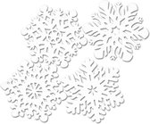 Decoratie sneeuwvlokken 12 stuks - Kartonnen sneeuwvlokken - Grote sneeuwvlokken - Sneeuwvlokken decoraties - Winterversiering - Sneeuw versiering - Sneeuwdecoraties