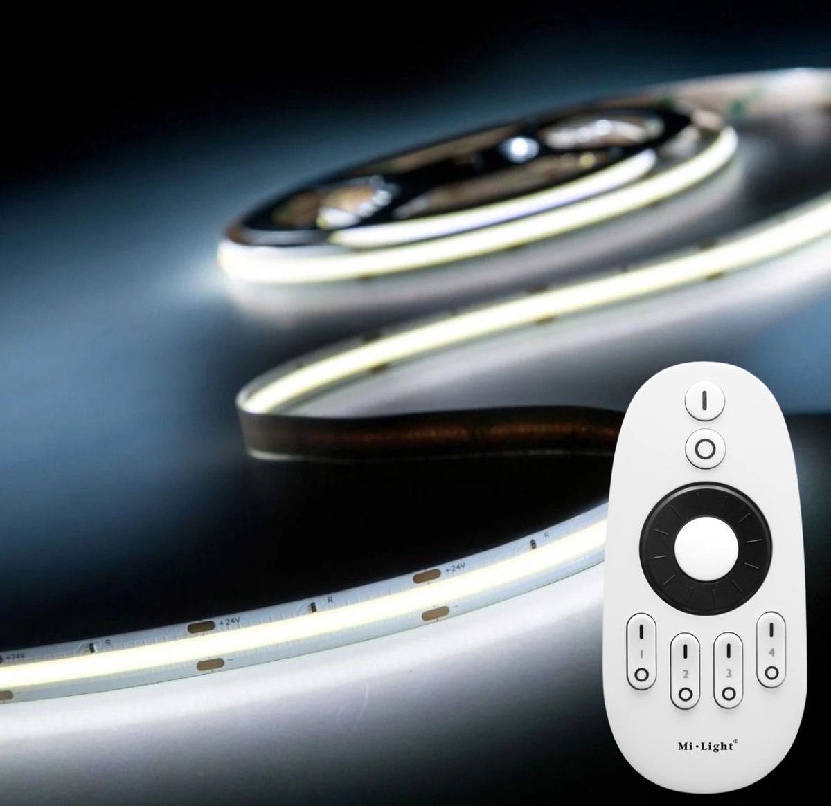 LED Strip COB - 10 Meter - Complete Set - 6000k - Koud Wit - 24V - 480LED/m - Met RF Mi-Light(MiBoxer) Afstandsbediening