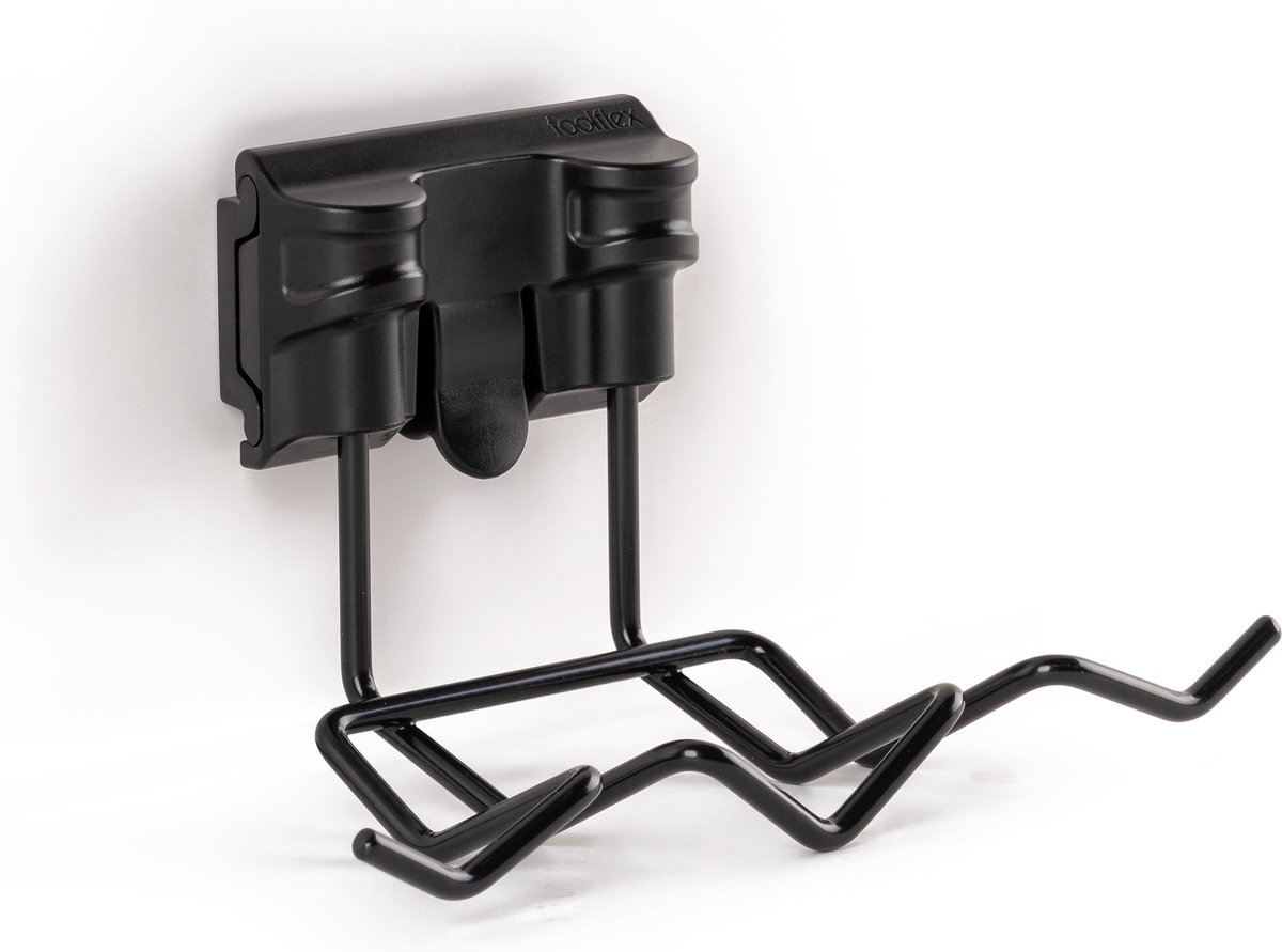 Toolflex One Stofblik en Bezem Houder Geschikt voor Wand & Rail Montage Zwart