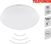 TELEFUNKEN - Luminaire de salle de bain - 601206TF - avec détecteur de mouvement - IP44 résistant aux éclaboussures - 15W - 1500 lm - 28x6,5 cm - Blanc