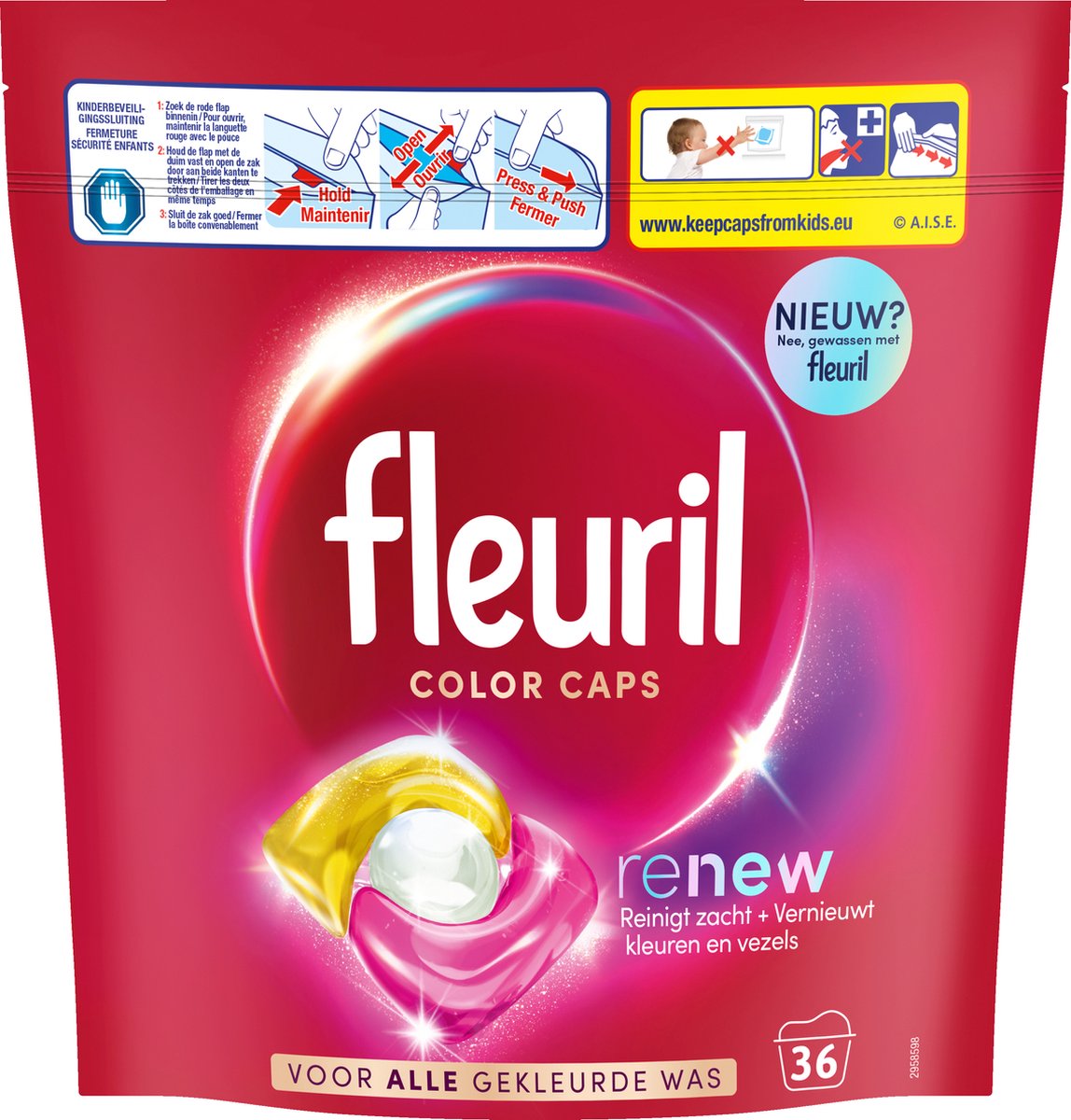 Fleuril Renew Caps - Wascapsules - Gekleurde Was - Voordeelverpakking - 36 Wasbeurten