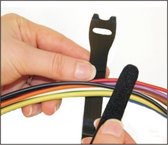 TRU COMPONENTS 802-330-Bag Klittenband kabelbinder Om te bundelen Haak- en lusdeel Zwart 10 stuk(s)