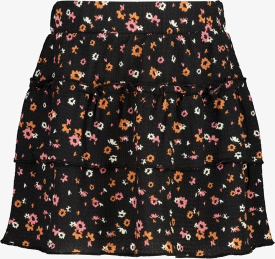 TwoDay meisjes rok met bloemenprint zwart - Maat 170